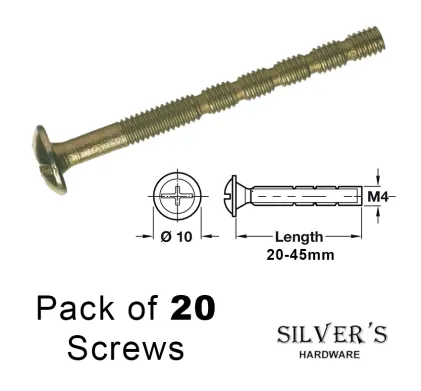 Pack of 20 Snap Off Screws 20-45mm