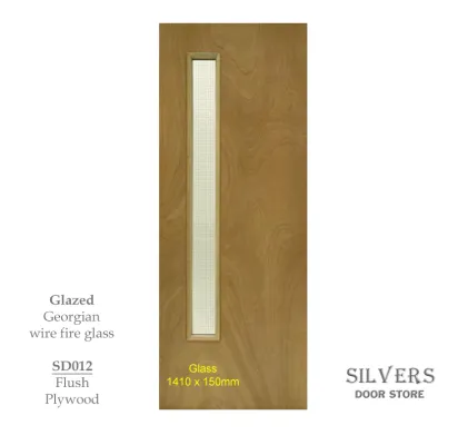 Flush Plywood Unvarnised Fire Door FD30 - Glazed GW06