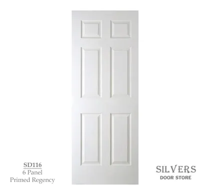 6 Panel Square Regency Primed Woodgrain Door