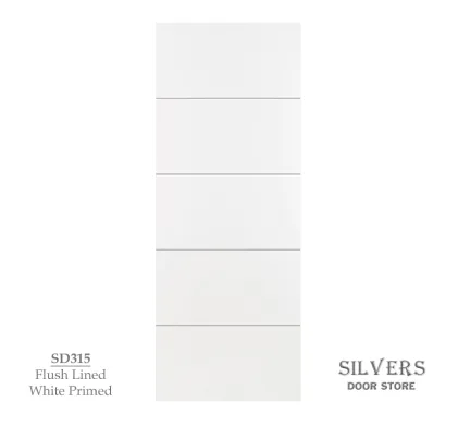 5 Panel White Primed Flush Lined Door
