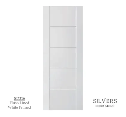 Vertical Panel White Primed Flush Lined Door