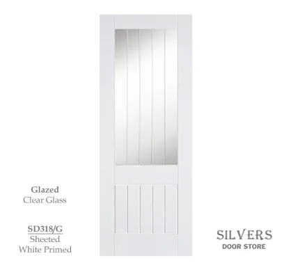 Sheeted Panel Cottage Style Door White Primed - Glazed