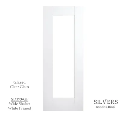 1 Panel Wide Shaker Style Door White Primed - Glazed C