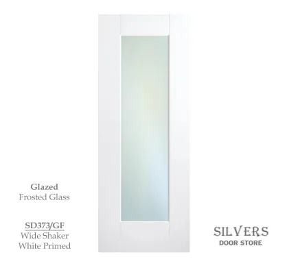 1 Panel Wide Shaker Style Door White Primed - Glazed F