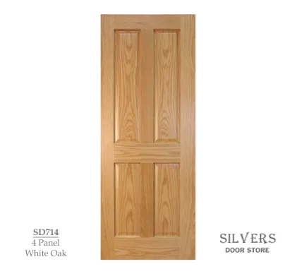 4 Panel Lacquered American White Oak Door - Square Top