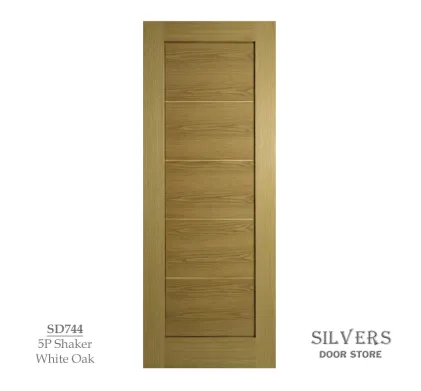 5 Panel Lacquered Shaker Style Door White Oak