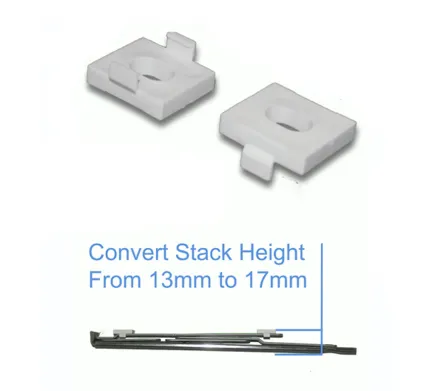 Pack of 20 Friction Hinge Packers to Convert Stack Height 13-17mm