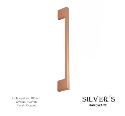 Sleek Bar Handle Copper Finish 160mm C/C