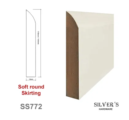 Soft round Primed MDF Skirting SS772