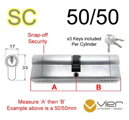 50/50 Euro Profile Double Cylinder  - SC - Keyed Alike