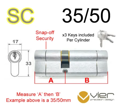 35/50 Euro Profile Double Cylinder  - SC - Keyed Alike
