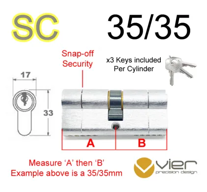 35/35 Euro Profile Double Cylinder  - SC - Keyed Alike