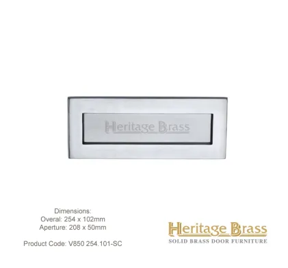 Heritage Letterplate 254 x 102mm Satin Chrome