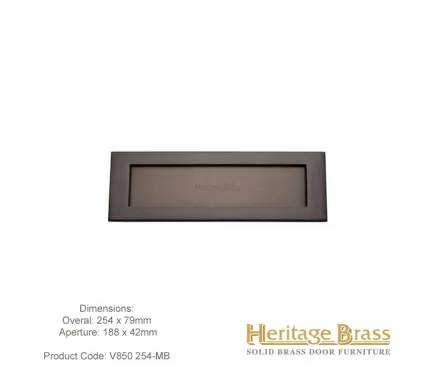 Heritage Letterplate 254 x 79mm Matt Bronze