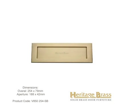 Heritage Letterplate 254 x 79mm Satin Brass