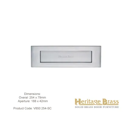 Heritage Letterplate 254 x 79mm Satin Chrome