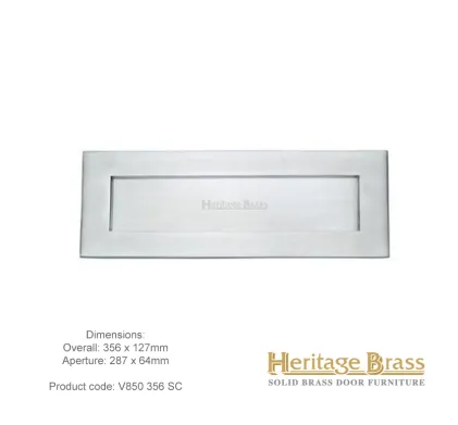 Heritage Letterplate 356 x 127mm Satin Chrome