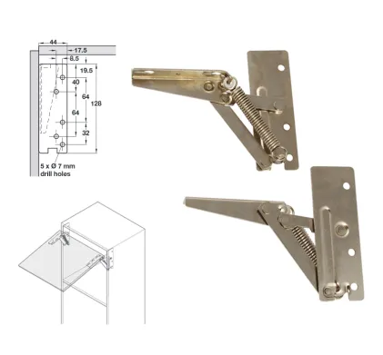 Pair of Flap Hinges, Swing Up, Sprung Both Sides