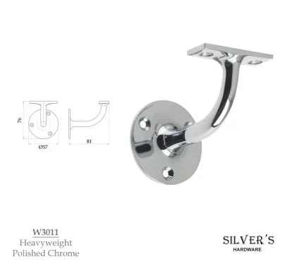 81mm Heavyweight Handrail Bracket - Polished Chrome