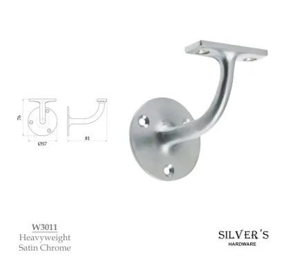 81mm Heavyweight Handrail Bracket - Satin Chrome