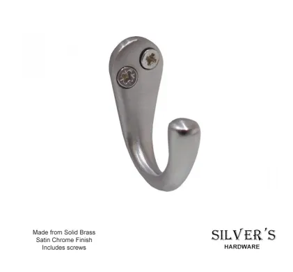 37mm SC Solid Brass Wardrobe Hook Satin Chrome