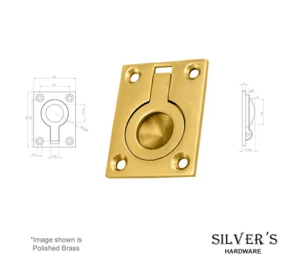 Finger Ring Pull for Pocket Doors  38mm - Polished Brass