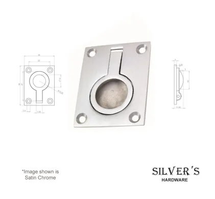 Finger Ring Pull for Pocket Doors  38mm - Satin Chrome