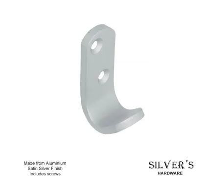 SAA Flat Pattern Robe Hook Satin Silver