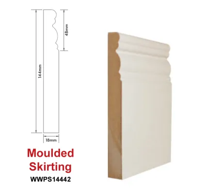 Moulded Skirting Primed MDF 144mm