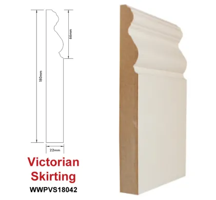 Victorian Primed MDF Skirting 180mm