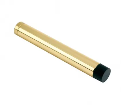 100mm Solid Projection on Rose - Door Stop Brass