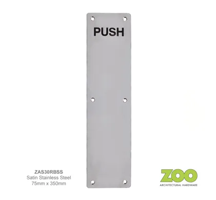 350 x 75mm Engraved Push Finger Plate Stainless Steel
