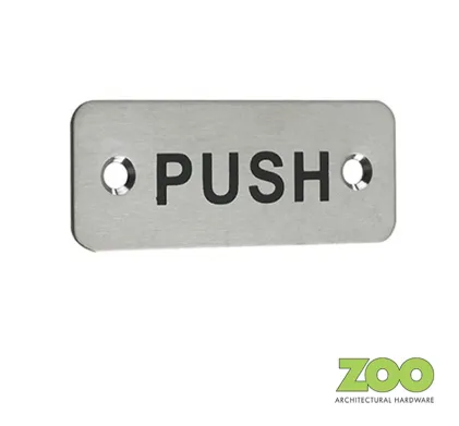 Small Engraved "Push" Finger Plate