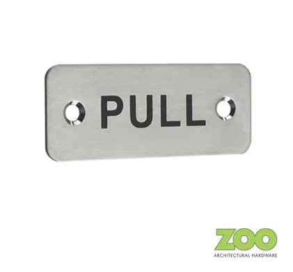 Small Engraved "Pull" Finger Plate