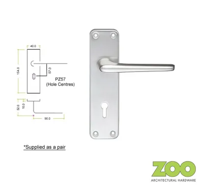 Contract Lever Lock on Backplate Door Handles SAA - PZ57