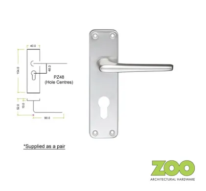 Contract Lever Euro on Backplate Door Handles SAA - PZ48