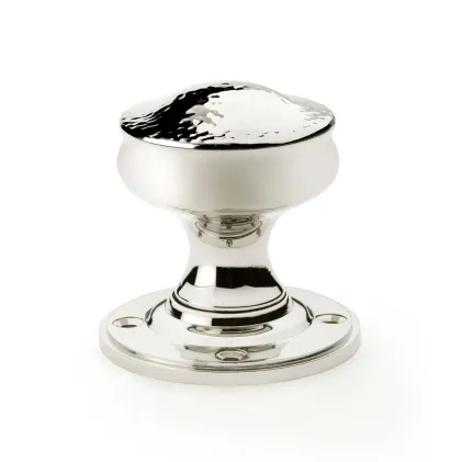 Alexander and Wilks Hammered Mortice Door Knob - Polished Nickel