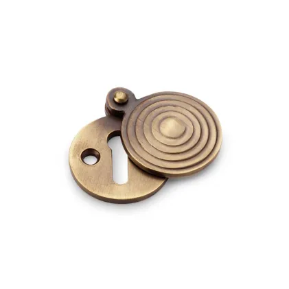 Alexander and Wilks Round Escutcheon with Christoph Design Cover - Antique Brass