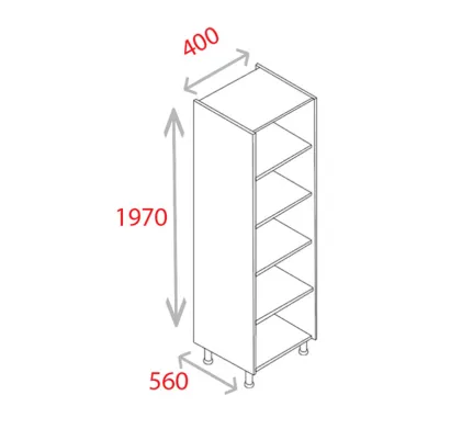 400mm Larder Unit - Natural Grey