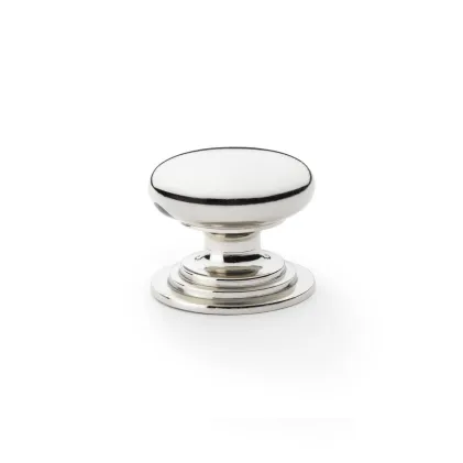 38mm Alexander and Wilks Waltz Cupboard Knob - Polished Nickel