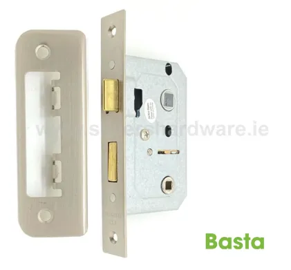 Basta Bathroom Lock 63mm (2 &frac12;") Satin Nickel