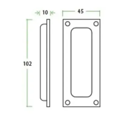 Fulton & Bray Flush-Pull Handle 101mm x 45mm - SC