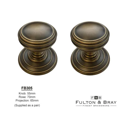Concealed-Fix Ringed Mortice Knobs Fulton-&-Bray