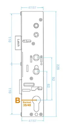 Lockmaster Double Spindle Centre Case Gearbox 92/62 - 35/45 Backset