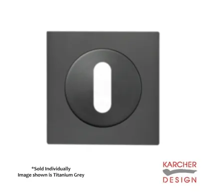 Square Karcher Keyhole Escutcheon Titanium Grey