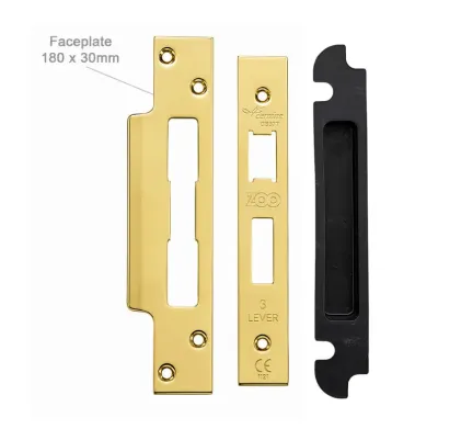 2 &frac12;" Euro Profile Architectural Sashlock 47.5mm Centres - PVD Brass