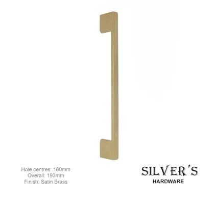 Sleek Bar Handle Satin Brass Finish 160mm C/C