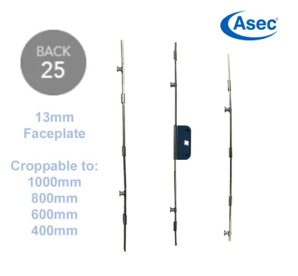 Retro Fit Espag Rod 13mm Faceplate - 25mm Backset