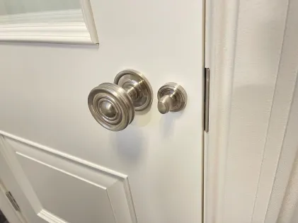 Burlington Ringed Mortice Knobs Satin Nickel