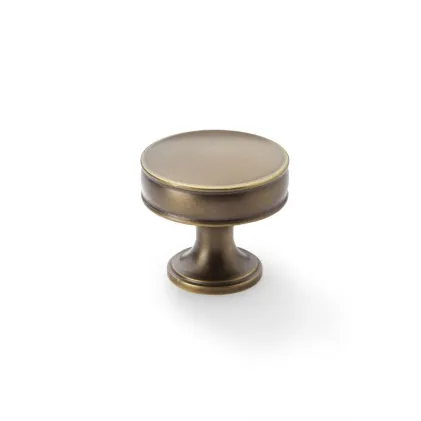 38mm Alexander and Wilks Lynd Cupboard Knob - Antique Brass